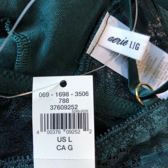 Aerie Lace Longline Bralette Dark Green - Size Large, Stylish & Comfortable NWT - Picture 3 of 8